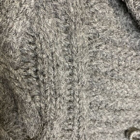 Theory Gray Wool Alpaca Blend Shawl Collar Chunky Cable Knit Cardigan Size S - Picture 9 of 13